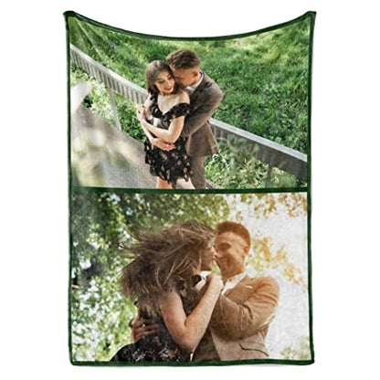 Ships Next Day, Custom Picture Blanket, USA Made (50x60 Sherpa) - color: 2pictures, size: 50"x60" Sherpa
