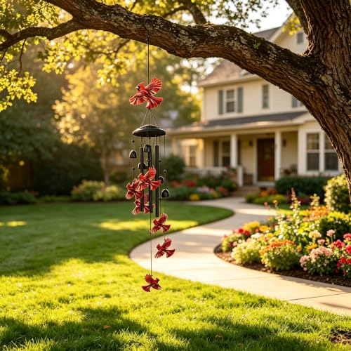 Wind Chimes for Outside, Cardinal Garden Windchimes Memorial Windchimes - color: Cardinal Wind Chimes