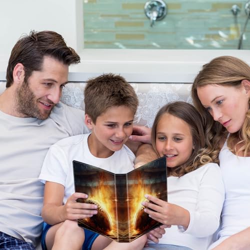 Photo Album 4x6 Photos - 60 Photos Capacity PU Leather Cover Photo Album with Strong Elastic Band, Portable Picture Album for Family Wedding Wedding Anniversary, Football on Fire - color: Football on Fire