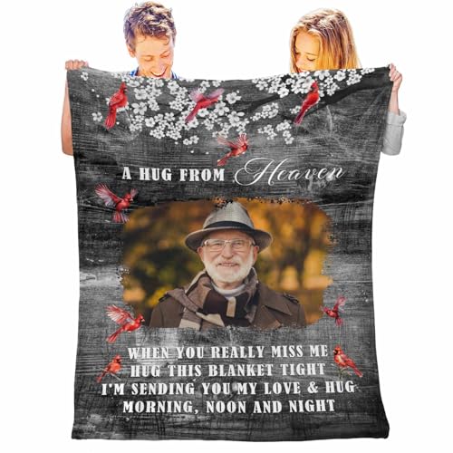 Personalized Memorial Blanket, Personalized Picture Blankets in Loving Memory, Custom Photo Blanket for Loss of Loved One, for Loss of Dad Mom Husband Wife Friend - color: Color 26