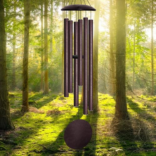 45" Large Wind Chimes for Outside, 6 Thick and Bold Aluminum Tubes (Bronze) - color: Bronze