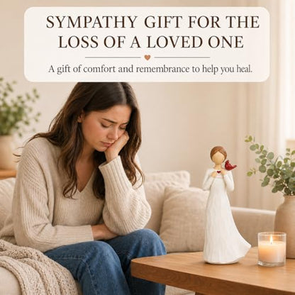 Cardinal Gifts for Women Angel Cardinal Figurine Sympathy Gifts for Loss of Loved One Cardinal Memorial Gifts for Women Red Cardinal Figurines - size: Envelope
