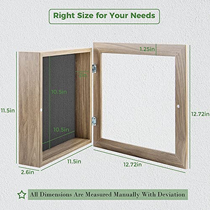 Frametory 11x11 Shadow Box Frame Display Case, 2-inch Depth (Tan) - color: Tan, size: 11x11(1 Set)