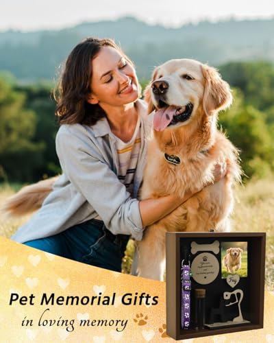 Pet Memorial Gift Shadow Box, 8.6'' Dog Memory Sympathy Gift - color: Brown 8.6x8.6in memorial box