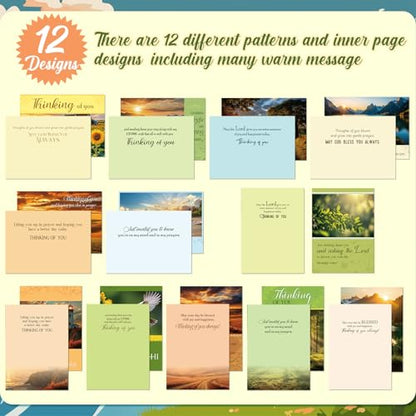 Motiskyy 72 Pack Religious Thinking of You Cards with Envelopes, Natural - style: Natural