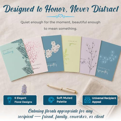 24 Box of Sympathy Cards with Envelopes - 4×6", 300 GSM - color: Monochrome