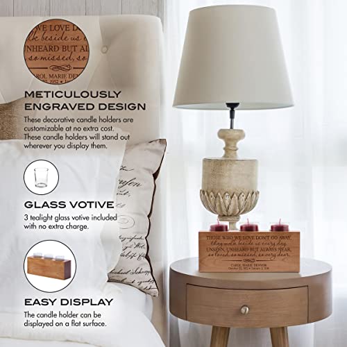 Personalized Memorial Candle Holder Bereavement Gift Ideas Memorial Sympathy Candles for Loss of Loved One Loss of Mother Husband Son Brother Wooden Funeral Remembrance Gifts 3 tealight Candle Holder - color: Candle Holder