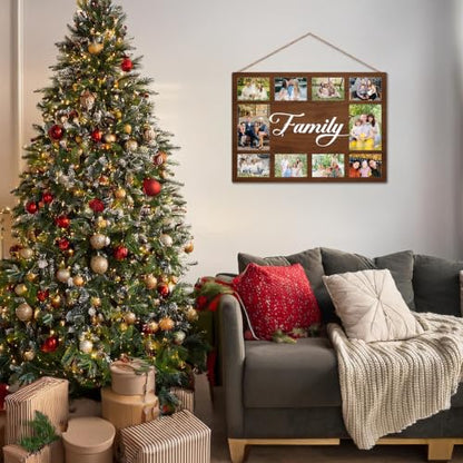 Family Photo Board, Collage Photo Hanging Display Picture Board - color: Family
