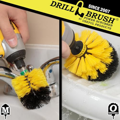 Bathroom Accessories for Cleaning - Bathtub Cleaning Tools - Sink Scrubber | Bathroom Cleaning Supplies - Shower Cleaner Brush - Glass Shower Door Brush - Tile Grout Cleaner - Power Cleaning Brush - color: Yellow