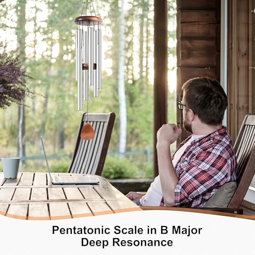Bursvik 37" Aluminum Wind Chimes for Outside (2 Pack Silver) - color: Silver, size: Classic 2 Pack 37"