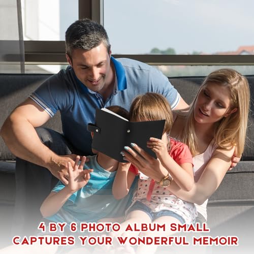 Ruibytree 2 Pack Small Photo Albums 4x6 Pictures, 104 Photos Total, Black | Compact Design, PU Leather Cover, Acid-Free Pages, Top-Loading, Mini Photo Book 4x6 for Kids, Wedding, Anniversary & Travel - color: Black