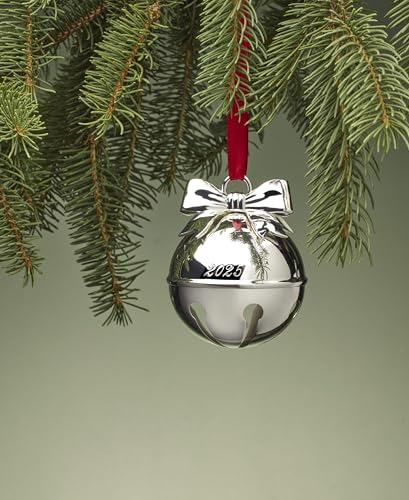 Lenox 897124 2025 Jingle Bell Silverplate Ornament, Christmas, Holiday Decorations - style: Jingle Bell