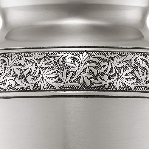 Reminded Cremation Memorial Urn for Human Ashes, Silver Adult Funeral Urn with Velvet Bag - color: Silver