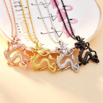Legendary Chinese Dragon Urn Pendant Necklaces for Ashes Stainless Steel Keepsake Jewelry Cremation Ashes Holder Urn Necklace Memorial Jewelry Urn Pendant Unisex - color: Silver