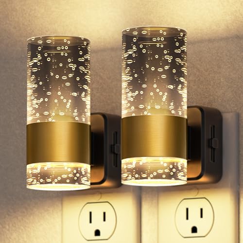 Night Light, 2 Pack Dimmable Night Lights Plug into Wall | LED Night Light with 0-100 LM Adjustable Brightness, 3000K Automatic Night Lights, Dusk to Dawn Sensor, for Bathroom Hallway - color: Black, size: 2 Pack