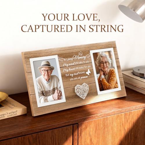 Memorial Gifts for Loss of Dad Mom, Sympathy Gifts for Loss of Dad, Memorial Day Decorations Picture Frame, Bereavement Remembrance Condolence Gift, In Memory of Loved One Gift, Holds 2pcs 4x6 Inches Photos - style: loss of loved one