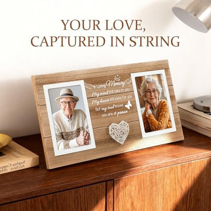 Memorial Gifts for Loss of Dad Mom, Sympathy Gifts for Loss of Dad, Memorial Day Decorations Picture Frame, Bereavement Remembrance Condolence Gift, In Memory of Loved One Gift, Holds 2pcs 4x6 Inches Photos - style: loss of loved one