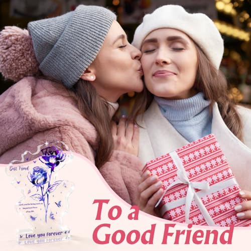 Best Friend Christmas Gifts Idea for Women Friends- Flower Acrylic - Delicate Gifts for Best Friend Bestie Thanksgiving Birthday Christmas Gifts for Friend Women, Ideas - color: Firend