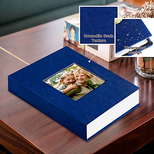 Ywlake Photo Album 4x6 50 Pockets 2 Packs, Small Mini Capacity Leather Photo Albums, Each Pack Holds 50 Top Loader Vertical Only Pictures Blue - color: Blue, size: 50 Photos/2PK