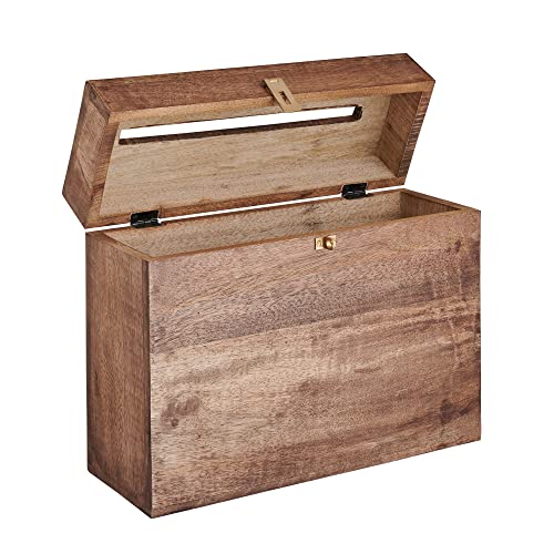 Wooden Wedding Card Box with Lock and Card Slot for Reception, Party W15 - color: Walnut
