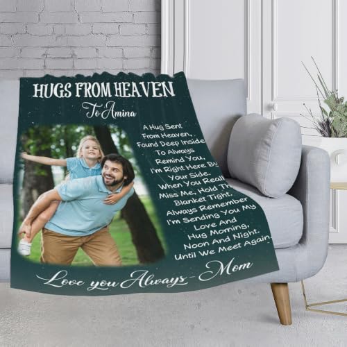 Personalized Memorial Blanket for Loss of Loved Dad Mom Husband Wife - color: Memorial Blanket 01