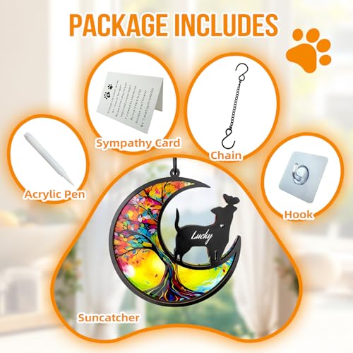 Dog Memorial Suncatcher,Pet Remembrance Gift with Sympathy Card,Tree of Life DIY Ornament for Loss of Dog(God's Butterfly) - color: Butterfly