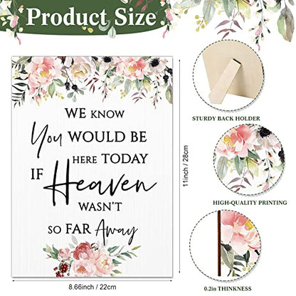 Yulejo Floral Memorial Wedding Sign Heaven Wasn't So Far Away for Wedding