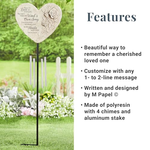 Let's Make Memories Personalized Memorial Wind Chime - Sympathy - Customized Condolences - Loss of Loved One - Celebrate Their Life - Outdoor Memorial - Windsong Sympathy Garden Wind Chime - style: Heart - Wind's Own Song