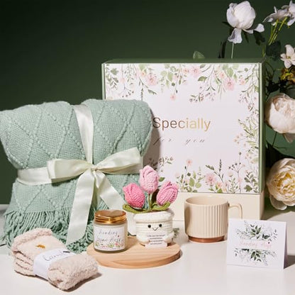 OHATOS Get Well Gift for Women, After Surgery Gifts, Birthday Gifts Baskets for Women Self Care Gift, Thinking of You Relaxation Stress Care Package for Wife Mom Friend Sister Girlfriend - color: Mint Green