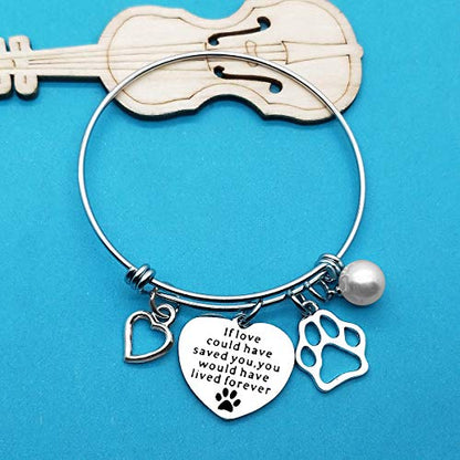 Xiahuyu Pet Memorial Bracelet Gift If Love Could Have Saved You You Would Have Lived Forever Bracelet Loss of Pet Gifts Sympathy Gifts for Loss of Dog In Memory of Dog Cat Gift