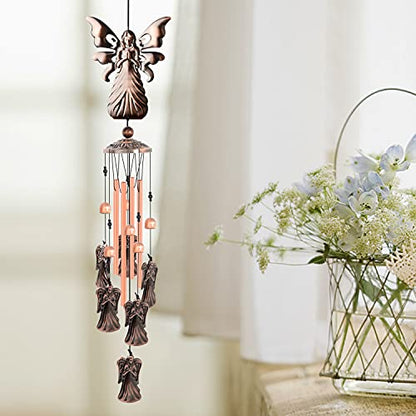 Angel Gifts for Grandma, Mother Wind Chimes,Birthday Gift for mom/Husband/Wife/Women/Aunt/Daughte/Friend/Niece/Sister/Teacher,Gardening Gifts,Memorial Windchime Outside,Yard Decor