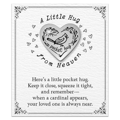Sympathy Gift for Loss of Loved One, Cardinal Memorial Keepsake for Mom Dad, Pocket Hug from Heaven, A Comforting Reminder They are Always Near, Remembrance Gift