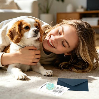 EYxsaxenk Loss of Pet Sympathy Gift - Blue Crystal Mini Paw Pocket Hug with Memorial Card Envelope Remembrance Bereavement Gift for Loss of Dog Cat Sympathy Favor Adult Pet Lover Stress Relief Supply - color: 1pcs Light Blue + I Know Card