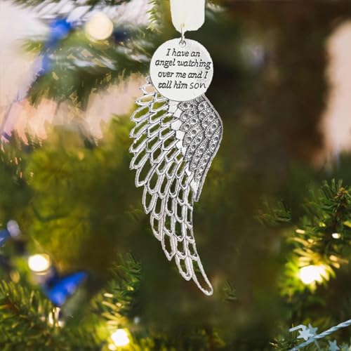Memorial Ornaments Christmas Single Wing, Loss of Loved one Sympathy Gifts,Memorial Ornaments for Loss of Loved Dad (Son) - color: Son, size: single wing