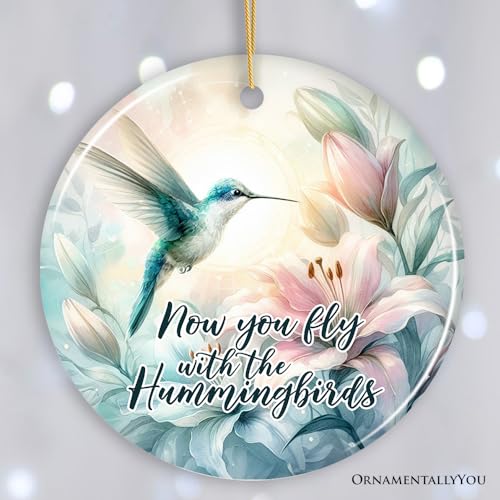 Ethereal Fly with The Hummingbirds Ornament, Remembrance Gift - color: Ethereal Fly With the Hummingbirds Ornament, Remembrance Gift