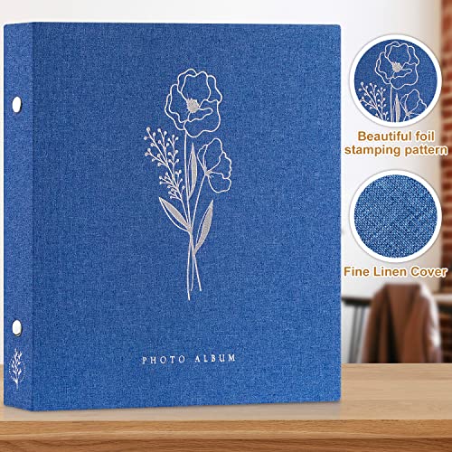 Lanpn Self Adhesive Photo Album Scrapbook 40 Pages, Linen Photos Albums DIY Sticky Magnetic Pages holds 4X6 7x5 A5 Picture for Family Wedding Birthday (Small-20 Sheets/40 Pages, Blue) - color: Blue, size: Sticky Page (Small,40 Pages)