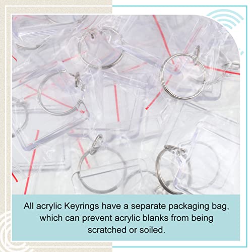 Yaomiao Acrylic Photo Keychain with Tassel Clear Blank Custom Keychain Frame Holder Insert Picture Keyring Making Kit - style: Square