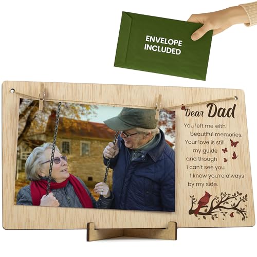Memorial Picture Frame for Dad, Sympathy Gifts for Loss of Father, Bereavement and Remembrance Gift, Sentimental 4x6 Photo Frame, In Memory of Dad - color: Loss of a Father