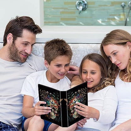 Photo Album 4x6 Photos - 60 Photos Capacity PU Leather Cover Photo Album with Strong Elastic Band, Portable Picture Album for Family Wedding Wedding Anniversary, Flower Skull Aesthetic - color: Flower Skull Aesthetic
