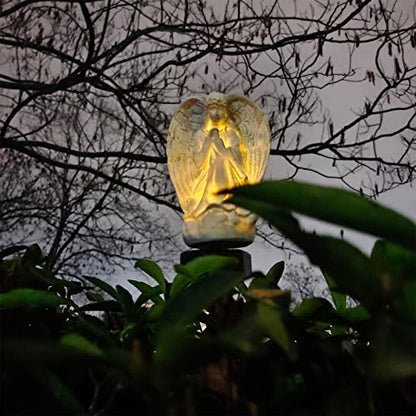 Garden Solar LED Light with Stake, Waterproof Outdoor Decor for Walkway Courtyard Party Decor, White Angel