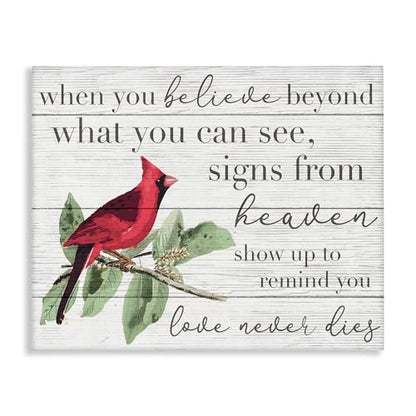 Inspirational Cardinal Faith, 16 x 20 Inch Canvas Wall Art | Stupell Industries · By Lil' Rue · Ready to hang · Rustic faith decor · Made in USA