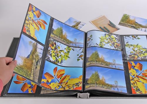 Linen Hardcover Photo Album 4x6 600 Photos,Fabric Large Photo Book,Grey - color: Grey, size: 600Photos