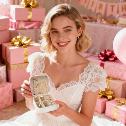 Ajiangwu Bridesmaid Gifts,Personalized Travel Jewelry Case with Custom Name,Small Jewelry Organizer for Rings, Necklaces, Bracelets, Earring,Bridesmaid Proposal Gifts Ideas - color: Design 2