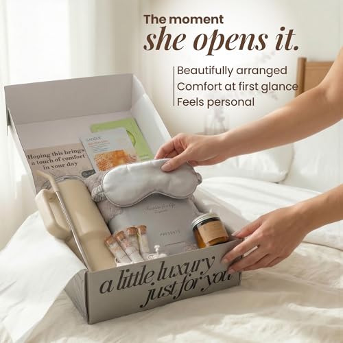 Opulent Self Care Spa Gift Box for Women - Thoughtful Get Well Gift - color: Sea Salt