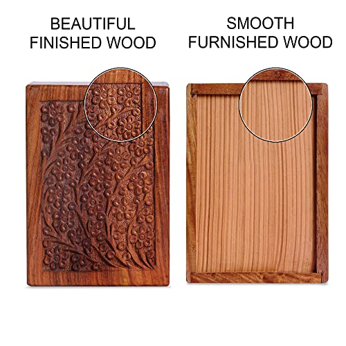 Wooden Urn for Human & Pet Ashes - Decorative Keepsake Burial Box - Extra Small (Style5, 5 x 3 x 2.25 inch) - size: X-Small