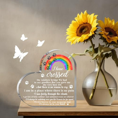 Pet Memorial Gifts, Sympathy Gifts for Loss of Dog Cat, Pet Sympathy Gifts, Pet Memorial Acrylic Rainbow Bridge Decorations, Bereavement Gifts for Loss Pet, Condolences Gifts for Pet Loss Remembrance - style: 002