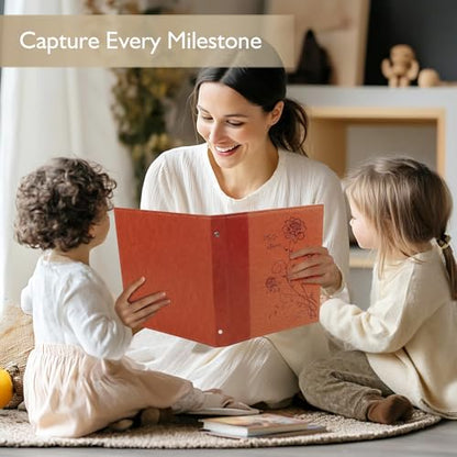 Photo Album 8x10 2 Packs Clear Pages Pockets Leathe Cover Slip Slide in Photo Album Each Holds 50 Vertical 8x10 Photos Picture Book for Wedding Family (Brown) - color: Brown, size: 50 Pockets/2PK