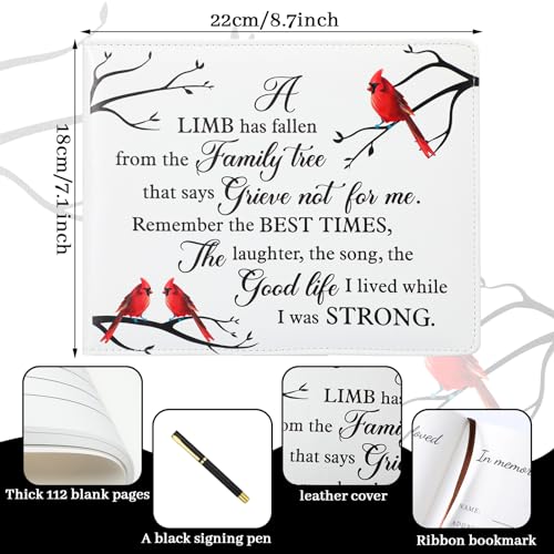 Patelai Funeral Guest Book with Pen, Cardinal - style: Cardinal