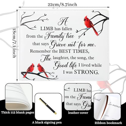 Patelai Funeral Guest Book with Pen, Cardinal - style: Cardinal