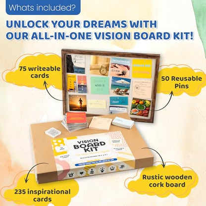 Vision Board Kit with Cork Board, 235+ Images. Manifest Your Dream Life Now - color: Vision Board Kit